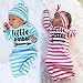 Newborn Baby Boys Girls Letter Printed Sleep Gowns Striped Long Sleeve Sleepsack Blanket,0-12 Months,Blue
