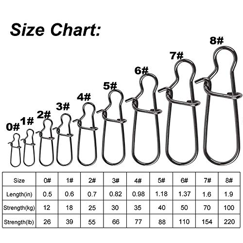 Angeln Lock Snaps-100stk Angehaken Lock Snaps zum Angeln Süßwasser-Salzwasser-Ringe Connector,Einhänger zum Spinnfischen… – Bild 3
