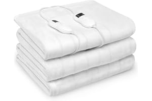 DORTALA Heated Mattress Pad King, Dual Control Electric Mattress Pad Bed Warmer with 8 Heat Settings & 10H Timer, Overheat Protection, Machine Washable, White