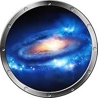 12" Porthole Instant Space Ship Window View Nebula & Stars #1 Silver Wall Sticker Kids Decal Room Home Art Décor Graphic Small