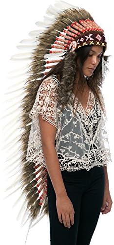 The Sounding Iron Feather Headdress | Native American Indian Style | Many Colors