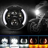 SUPAREE 7 inches LED Motorcycle Headlight for Harley Davidson Touring Road King Ultra Classic Electra Street Glide Tri Cvo Heritage Softail Slim Deluxe Fatboy Chrome