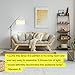 Brightech Eithan LED Floor Lamp â€“ Modern Contemporary Elevated Crane Arc Floor Lamp & Linen Hanging Lamp Shade- Tall, Industrial - Uplight Lamp for Living Room Office or Bedroom Natural Wood