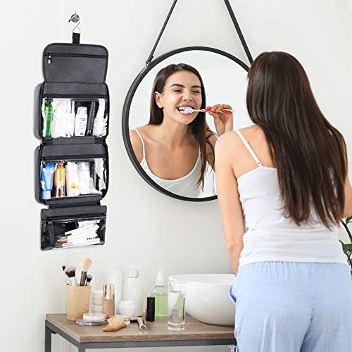 Travel Toiletry Bag with Hanging Hook, Waterproof Makeup Cosmetic Travel Bag Organizer for Toiletries and Accessories, Perfect Bathroom Bag for Women/Men 2 Travel Toiletry Bag with Hanging Hook, Waterproof Makeup Cosmetic Travel Bag Organizer for Toiletries and Accessories, Perfect Bathroom Bag for Women/Men