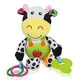 Zig Zag Kid Musical Cow Soft Plush Baby Rattle with Teether