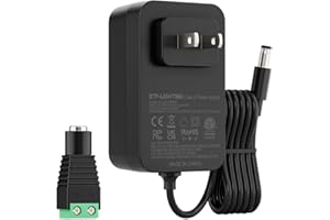 BTF-LIGHTING 5V 6A 30W Power Supply Adapter ETL Listed 100-240V AC to 5V DC Converter Class 2 Power Supply, 5.5x2.1mm Jack for for Low Voltage LED Strip Lights, CCTV, Router, Electronics