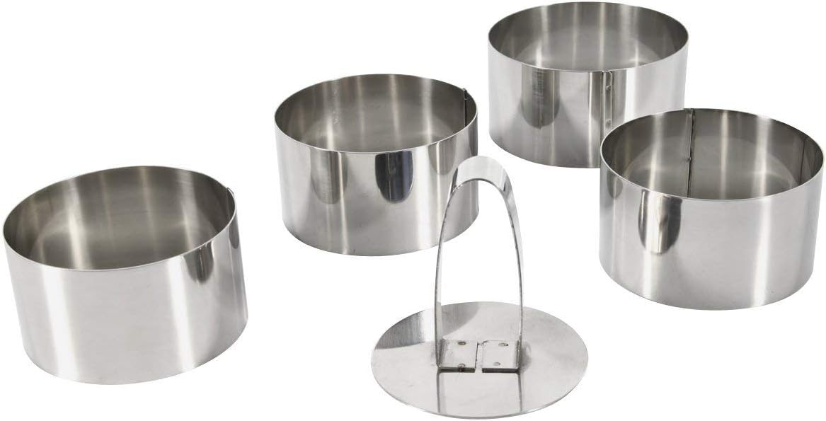Set of 4 Round Cookie Cutters for Perfect Circles Cakes Pastries Cookies buiscuits, Stainless Steel by ARTUROLUDWIG