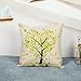 SMARTWALLSTATION 4-Pack Cotton Linen Sofa Home Decor Design Throw Pillow Case Cushion Covers Square 17.5 Inch (Set of 4 Tree Series)