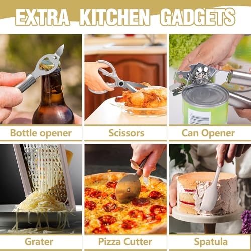 35Pcs Silicone Cooking Utensils Set, Kitchen Utensils Set, Chef Heat Resistant Kitchen Utensil Spatula Set for Nonstick Cookware, Wooden Handles Kitchen Gadgets Tools Set (Khaki)