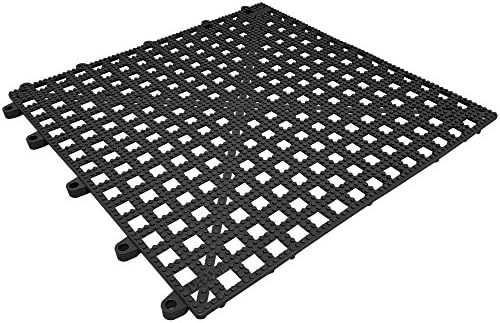 Cactus Mat 2553-CT Vinyl Flex-Tile Heavy Duty "Snap-Together" Liner Tile, 12" x 12", Tex, Black
