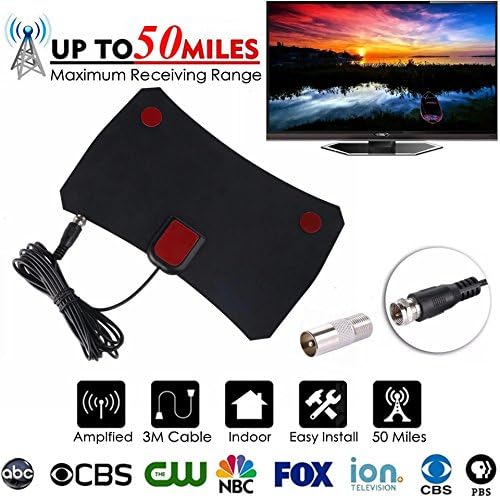 Free TV Fox HD DTV Digital TV Antenna 1080P HDTV VHF UHF DVB-T DVB-T2 ATSC PAL TVFox TV Aerial Antena Signal Receiver Amplifier