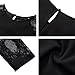 Leadingstar Women Long Sleeve Lace Patchwork Loose Casual Mini Chiffon Dress
