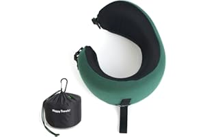C CUSHION LAB Cushion Lab Travel Pillow, Award-Winning Patented Ergonomic Design for Chin & Neck Support Memory Foam Neck Pillow, Compact Airplane Pillow for Traveling, Flight, Car (Hunter Green, Medium)