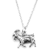 KEVIN N ANNA Sterling Silver Small Goat Charm Pendant Necklace, 18"