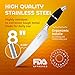 Professional 8 Inch Chefs Knife Set - High Carbon Chef Knife + FREE BONUS Kitchen Knife Sharpener Stainless Steel Rod - High Quality , Razor Sharp, Ergonomic Grip, Balanced Weight.By YourSharpChoices