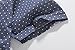 SSLR Men's Cotton Polka Dot Short Sleeves Slim Fit Dress Shirts (Medium, Blue)