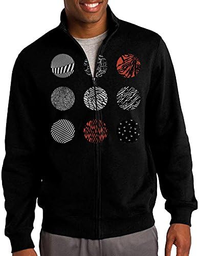 Zepu Men's Sweatshirt Twenty-One Pilots Full-zip Hoodie Jacket XXL Black