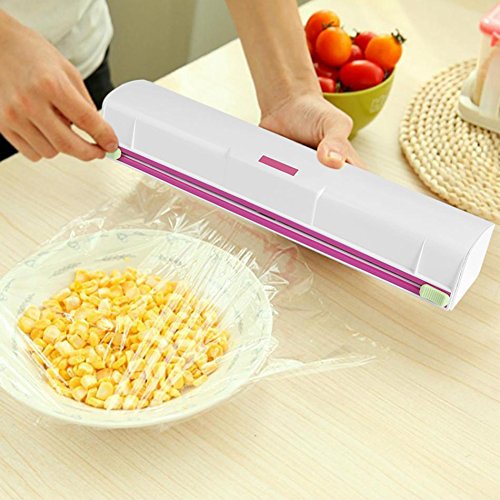 Best Quality - Blocks & Roll Bags - Plastic Food Wrap Dispenser Plastic Foil Cling Cutter Kitchen Tool Preservative Film Cutter Storage Kitchen Organizer - by HURA - 1 PCs