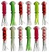 JSHANMEI 12pcs/lot 12cm Fishing Bass Lures Sea Fishing Luminous Squid Soft Bait Octopus Squid Bodies Luminous Lures Glow in Dark