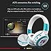 Wireless Headphones, ELEGIANT On Ear Wireless Headset Foldable with Mic FM Radio Micro SD Card Slot Wired and Wireless Headphones for iPhone 8 7 6S 6/Android Phones/Laptop/ PC White & Blue