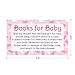 Books for Baby Request Cards - Pink Girl Baby Shower Invitation Inserts - 20 Cards