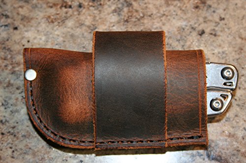 Buffalo Leather Knife Sheath - Universal - Fits Leatherman Gerber Multi Tools, Pocket Knives