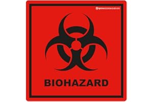 Biohazard Stickers- 5.5" x 5.5" Biohazard Labels (Pack of 10) - UV Coated Label- Biohazard Warning Sign for Labs, Hospitals and Industrial Use Universal Biohazard Symbol by Ignixia (10)