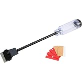 Performance Tool W233 12 in. Long Reach Razor Blade Scraper | Ideal for removing windshield stickers or tint. Glass and window scraping tool with carbon steel scraper blades