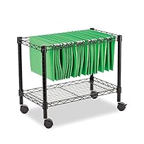 Alera FW601424BL Single-Tier Rolling File Cart, 24w x 14d x 21h, Black