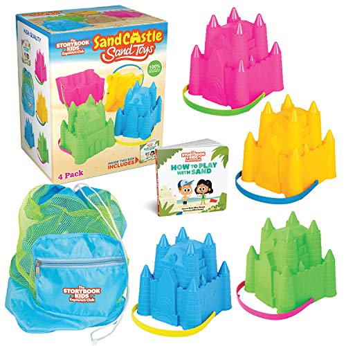 THE STORYBOOK KIDS EXPLORERS CLUB Beach Toys Set - Sandbox Sandcastle Toy 4-Pack for Toddlers with Fun Book - Baby & Toddler Sand Box Toys in Carry Bag - Castle Building Molds Kit for Boys & Girls - Thumbnail 6