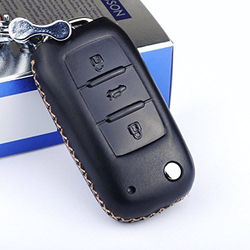 Vielsson Calfskin Genuine Leather 2000-2017 volkswagen vw passat jetta beetle tiguan gti Sagitar touareg golf key fob cover case holder FULL WRAPED only for 3 buttons