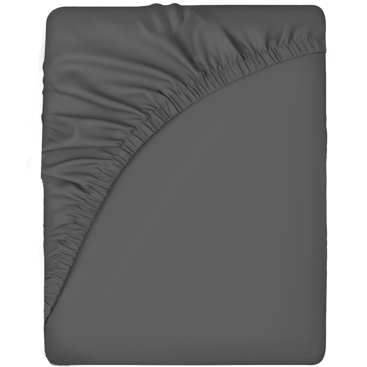 Sleepdown Fitted Sheet Polycotton Easy Care Non-Iron Super Soft 10 Inch 25cm Deep Pocket Bedsheet Bed Linen - King - Charcoal Grey