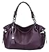 Heshe Womens Leather Handbags Ladies Purse Tote Bag Top Handle Bag Shoulder Bag Cross Body Bag (Violet)