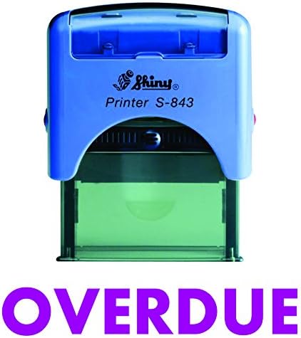 OVERDUE Shiny Self Inking Rubber Stamp Office Stationary