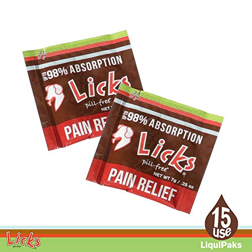 Licks - Dog Pain Relief - Aspirin- only pet Product containing Solely Aspirin - LiquiPaks - 30 Use