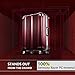 Coolife Luggage Aluminium Frame Suitcase TSA Lock 100% PC 20in 24in 28in (Wine red, L(28in))