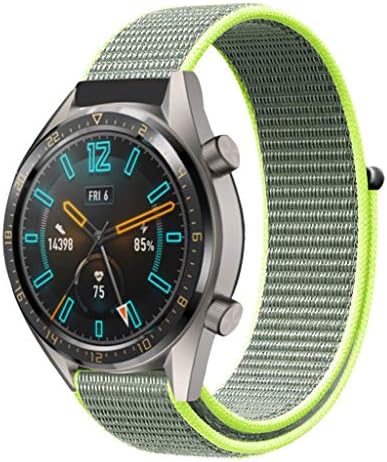 OUFENLI Watch Band for Huawei Watch GT,Nylon Replacement Quick Release Bracelet Adjustable Sport Loop for Huawei Watch GT (Green)