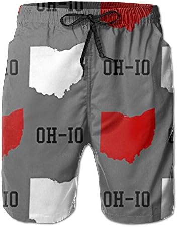 WANGERSH2 New Oh-io State Gray Men's Beach Pants,Shorts Beach Shorts Swim Trunks