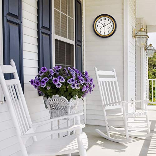 BEW Large Waterproof Outdoor Clock, 18 Inch Patio Clock with