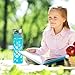 Glass Water Bottle With Protective Silicone Sleeve, Wide Mouth Lid With 3 Different Interchangeable Leak Proof Covers - Reusable Leakproof Container For Sports, Gym & Travel - BPA Free - 25oz | Blue