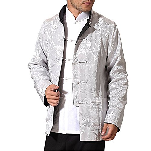 FangNer Men's Rayon-blend Reversible Traditional Shirt Chinese Style Kung Fu Classic Tang Suit