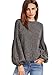 Verdusa Women's Round Neck Elegant Blouse Lantern Sleeve Top With Keyhole Back