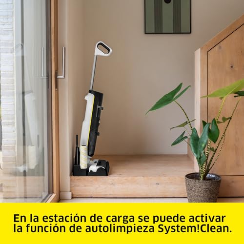 fregadora aspiradora eléctrica sin Cable FCV 4 con 4 Modos de Limpieza, duración de la batería: Aprox. 45 min, Rendimiento de Superficie por Carga: Aprox. 200 m²