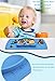 Qshare Toddler Plate, Baby Plate for Babies Toddlers and Kids, Portable BPA-Free FDA Approved Strong Suction Plates for Toddlers, Dishwasher and Microwave Safe Silicone Placemat 11x8x1 inch