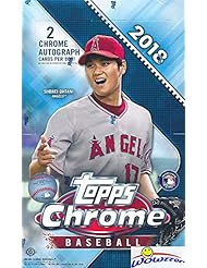 2018 Topps Chrome Baseball Factory Sealed HUGE 24 Pack HOBBY Box with (2) CHROME AUTOGRAPHS! Look for Rookies, Refractors & Auto's of Shohei Ohtani, Ronald Acuna, Gleyber Torres & Many More! WOWZZER!