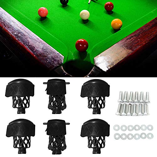 image for Boshen Pack of 6 PU Leather Pool Table Pockets Billiard Table Web Shie