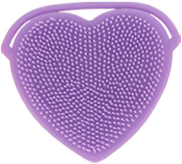 Mougerpai Face Brush Facial Cleaning Brush Love Silicone Shower Bath Brush Soft Double Sided Brush Silicone Clean Purple