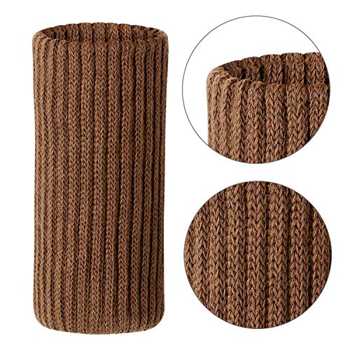 desk chair socks 32 Pcs Noise reduction non slip chocolate color furniture legs for File cabinets etc table chair legs cover - Thumbnail 2