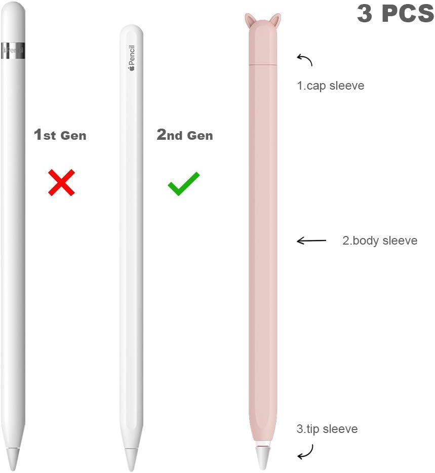 YINVA Cute Case for Apple Pencil Sleeve for Apple Pencil Cover for Apple Pencil 2nd Generation Grip Holder for Apple Pencil with Protective Nib Cover for Apple Pencil (pink) - Image 3