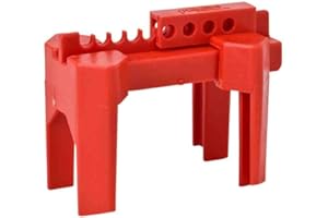 Brady Prinzing Ball Valve Lockout, Small, for 1/2"-2-1/2" Outside Pipe Diameter, Red - BS07A-RD